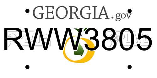 RWW3805 Georgia License Plate