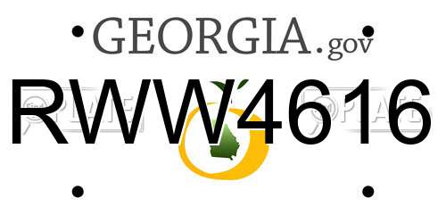 RWW4616 Georgia License Plate