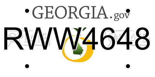 RWW4648 Georgia License Plate