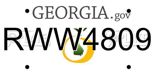 RWW4809 Georgia License Plate