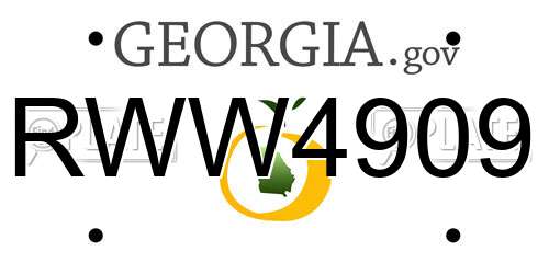 RWW4909 Georgia License Plate