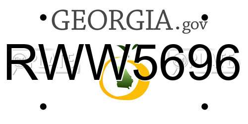 RWW5696 Georgia License Plate