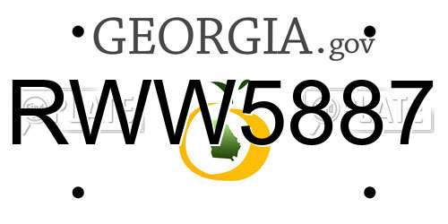 RWW5887 Georgia License Plate
