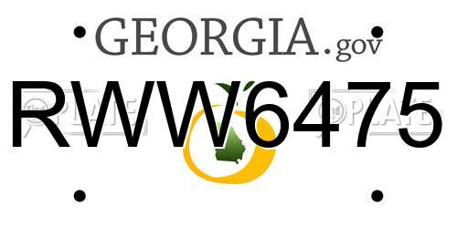 RWW6475 Georgia License Plate