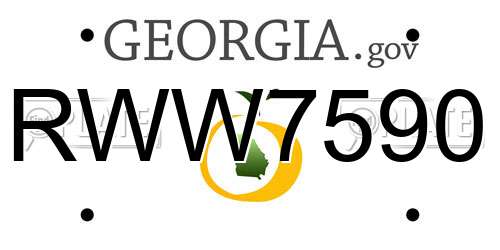 RWW7590 Georgia License Plate
