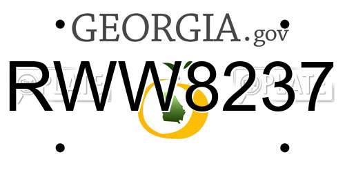 RWW8237 Georgia License Plate