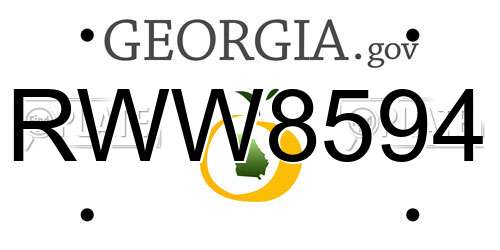 RWW8594 Georgia License Plate