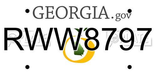 RWW8797 Georgia License Plate