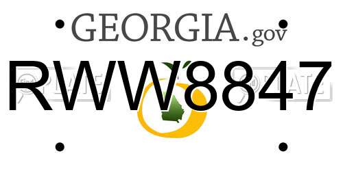 RWW8847 Georgia License Plate