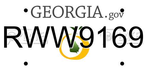 RWW9169 Georgia License Plate