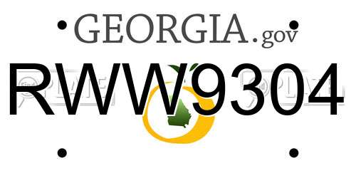 RWW9304 Georgia License Plate