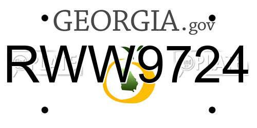 RWW9724 Georgia License Plate