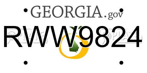 RWW9824 Georgia License Plate