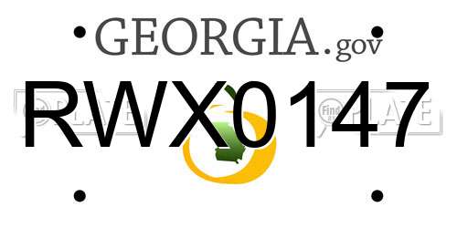 RWX0147 Georgia License Plate