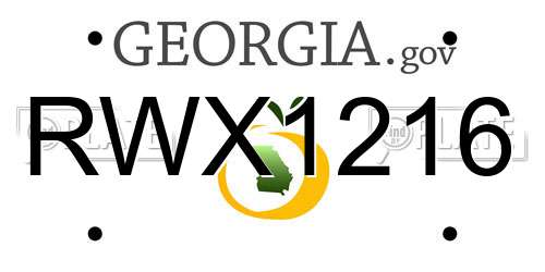 RWX1216 Georgia License Plate