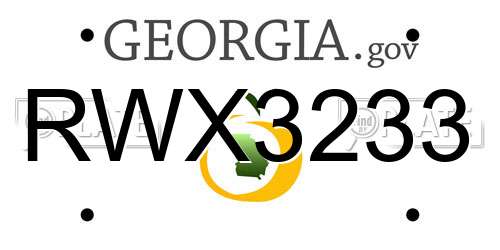 RWX3233 Georgia License Plate