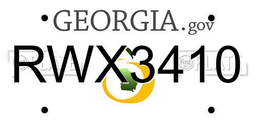 RWX3410 Georgia License Plate