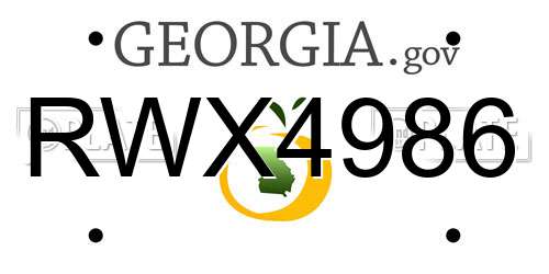 RWX4986 Georgia License Plate