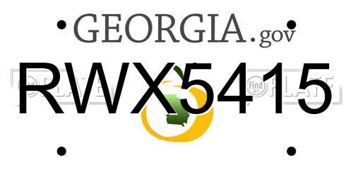 RWX5415 Georgia License Plate