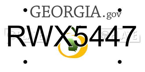 RWX5447 Georgia License Plate
