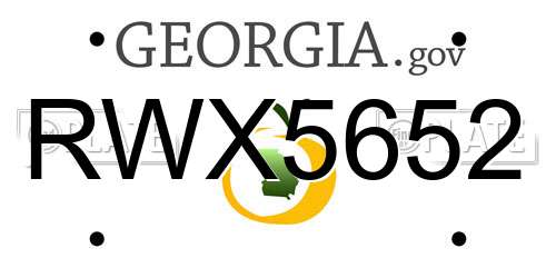 RWX5652 Georgia License Plate
