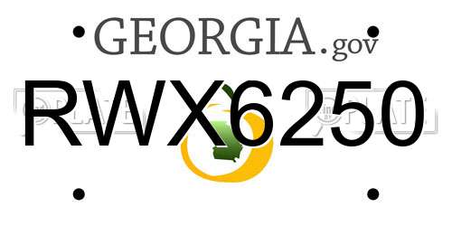 RWX6250 Georgia License Plate