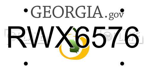 RWX6576 Georgia License Plate