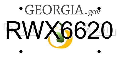 RWX6620 Georgia License Plate
