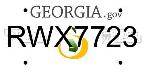 RWX7723 Georgia License Plate