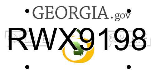 RWX9198 Georgia License Plate