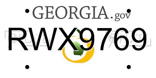 RWX9769 Georgia License Plate