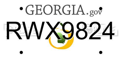 RWX9824 Georgia License Plate