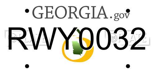RWY0032 Georgia License Plate