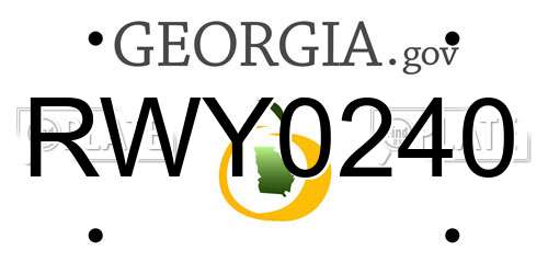 RWY0240 Georgia License Plate
