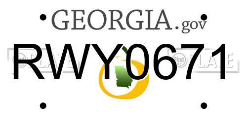 RWY0671 Georgia License Plate