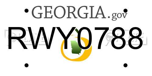 RWY0788 Georgia License Plate