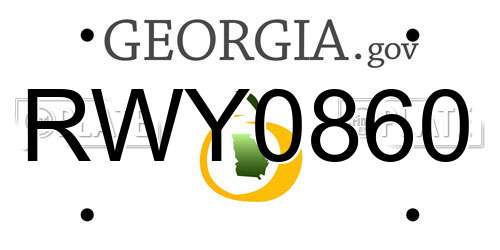RWY0860 Georgia License Plate