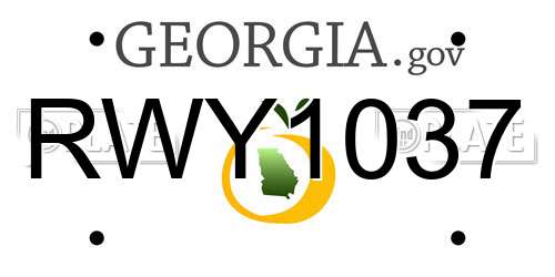 RWY1037 Georgia License Plate