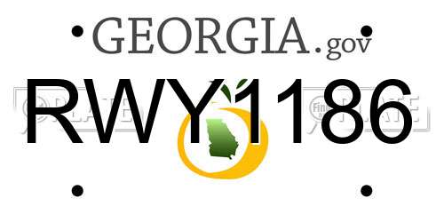 RWY1186 Georgia License Plate