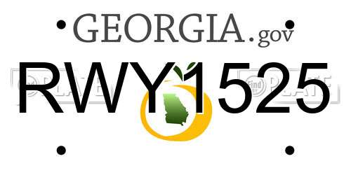 RWY1525 Georgia License Plate