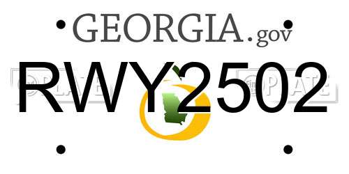 RWY2502 Georgia License Plate