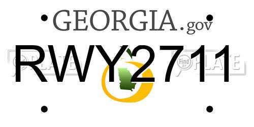 RWY2711 Georgia License Plate