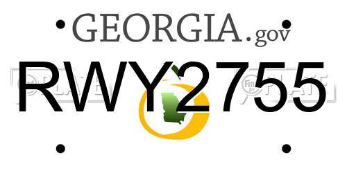 RWY2755 Georgia License Plate