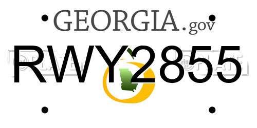 RWY2855 Georgia License Plate