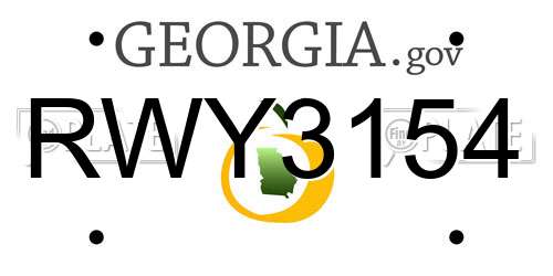 RWY3154 Georgia License Plate