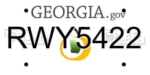 RWY5422 Georgia License Plate
