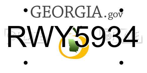 RWY5934 Georgia License Plate
