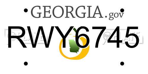 RWY6745 Georgia License Plate