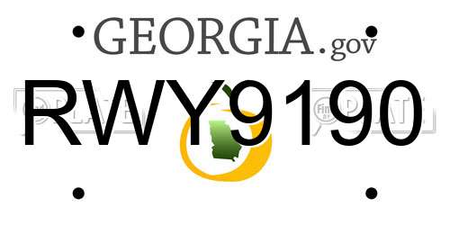RWY9190 Georgia License Plate