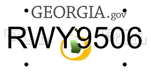RWY9506 Georgia License Plate